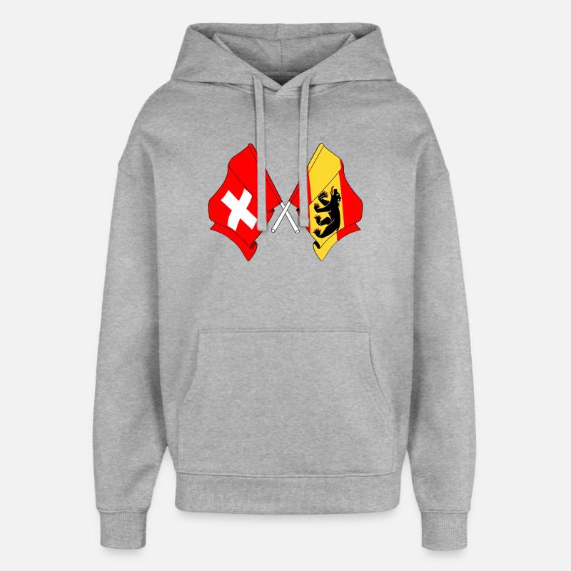 Drapeau Suisse drapeau Berne - Sweat à capuche unisexe Stanley/Stella Oversized - gris chiné