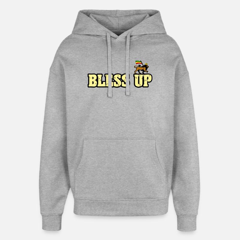 Dub Reggae Bless Up - Sweat à capuche unisexe Stanley/Stella Oversized - gris chiné