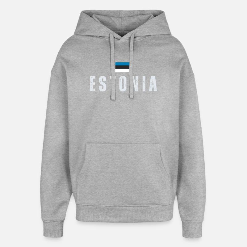 Drapeau estonien, patriote estonien - Sweat à capuche unisexe Stanley/Stella Oversized - gris chiné