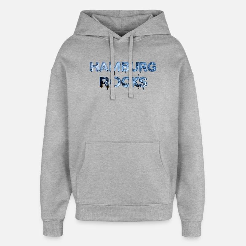 Rochers de Hambourg - Sweat à capuche unisexe Stanley/Stella Oversized - gris chiné