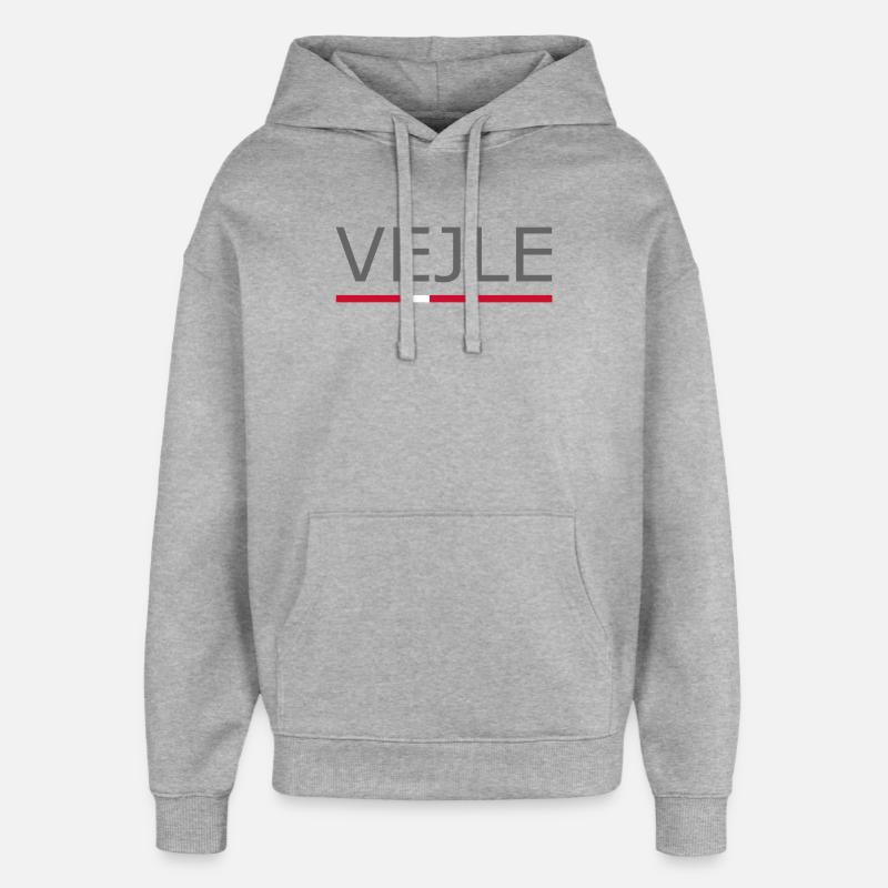 Vejle - Drapeau du Danemark - Dänemark - Sweat à capuche unisexe Stanley/Stella Oversized - gris chiné