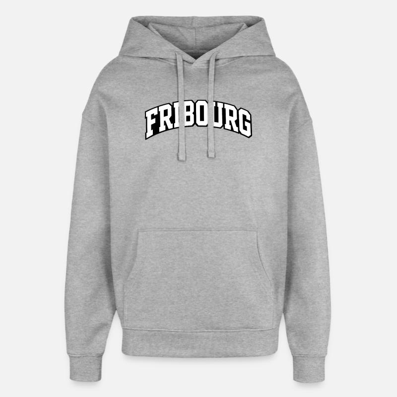 Lettrage de l’arc de Fribourg - Sweat à capuche unisexe Stanley/Stella Oversized - gris chiné