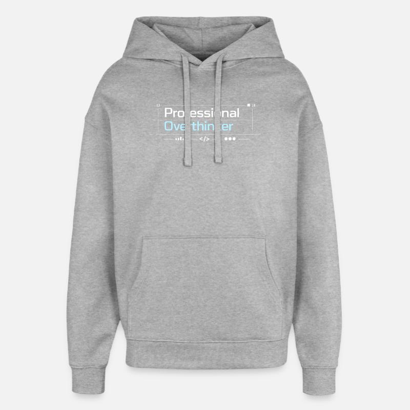 Technologie professionnelle OVERTHINKER - Sweat à capuche unisexe Stanley/Stella Oversized - gris chiné