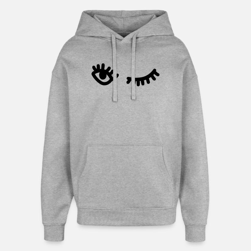 Clin d’œil - Sweat à capuche unisexe Stanley/Stella Oversized - gris chiné