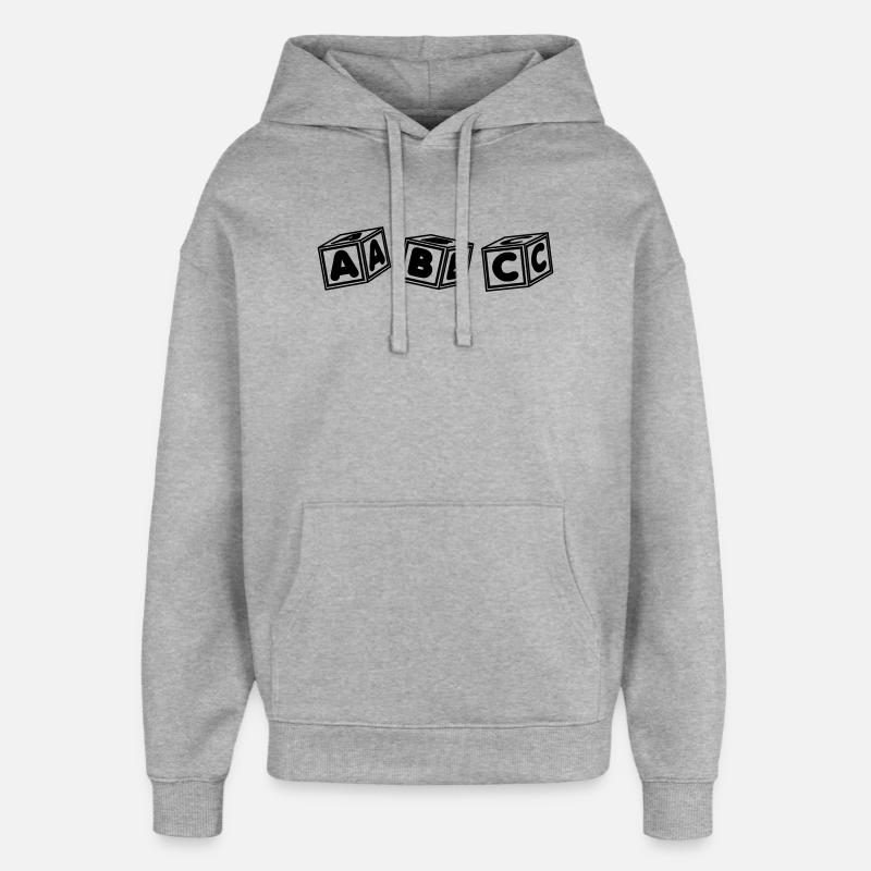 Blocs ABC - Sweat à capuche unisexe Stanley/Stella Oversized - gris chiné