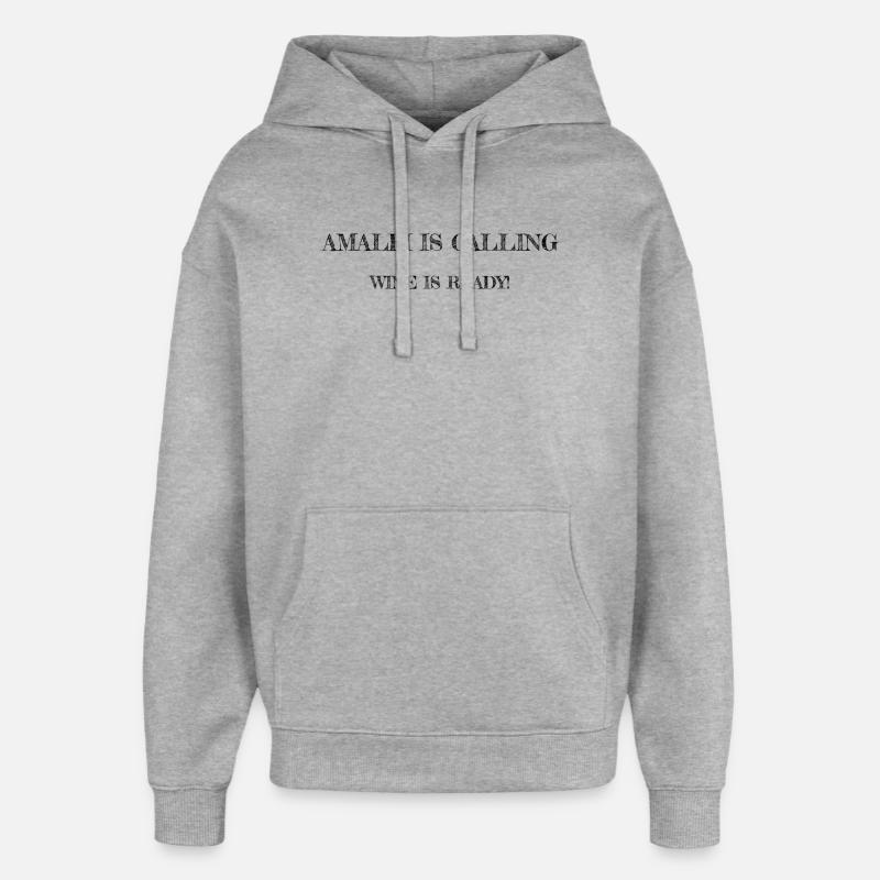 Abstrakte Farbexplosion auf Baumwolle - Oversized Unisex Hoodie von Stanley/Stella - Grau meliert
