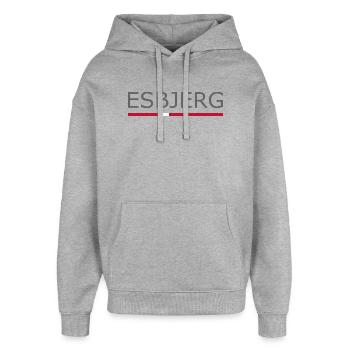Esbjerg - Denmark Flag - Dänemark - Skandinavien - Oversized Unisex Hoodie von Stanley/Stella - Grau meliert - Vorne - AI Model Female 172 light (172cm) & AI Model Male 185 light (185cm)