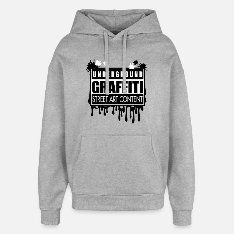 Underground graffitis flex - Sweat à capuche unisexe Stanley/Stella Oversized - gris chiné