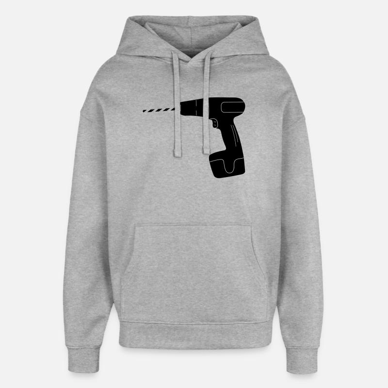 Logo de perceuse à outils - Sweat à capuche unisexe Stanley/Stella Oversized - gris chiné