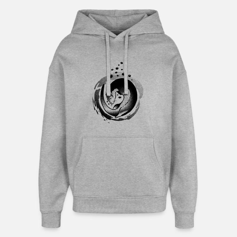 Sort de loutre - Sweat à capuche unisexe Stanley/Stella Oversized - gris chiné