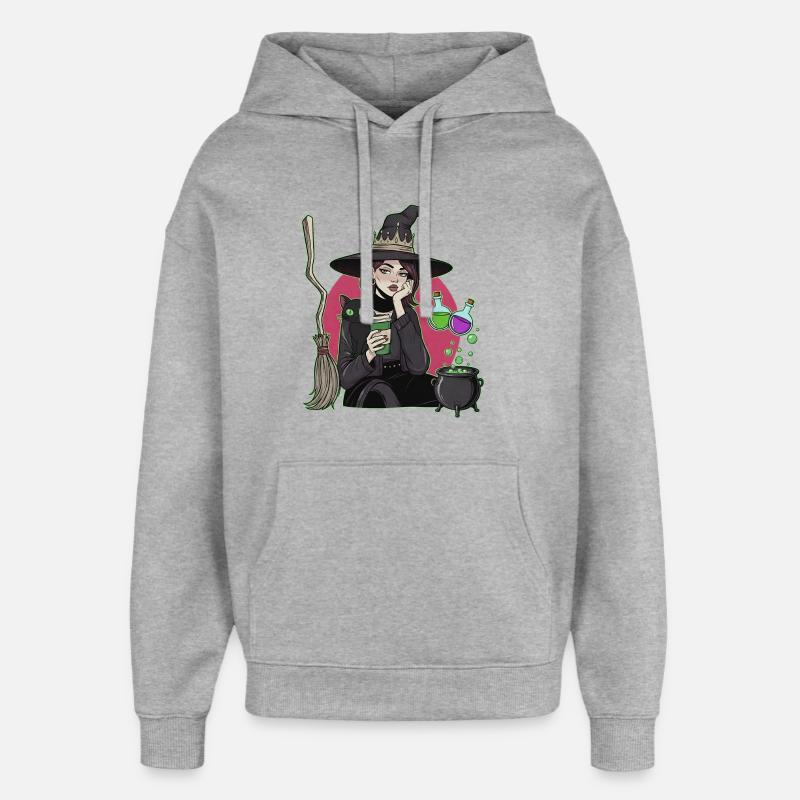 Sorcière - Sweat à capuche unisexe Stanley/Stella Oversized - gris chiné