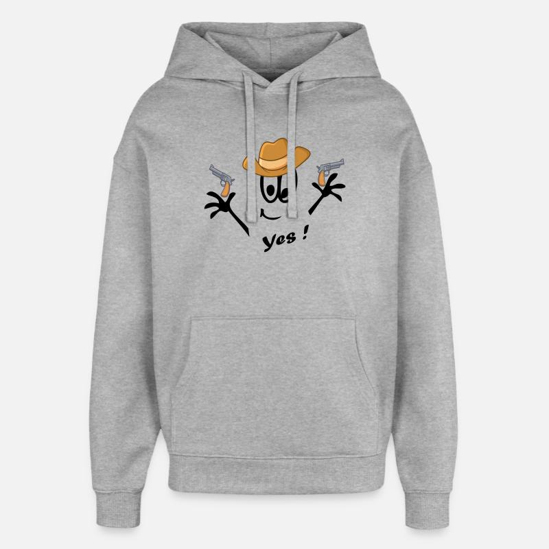 Cowboy, Carnaval, Bande dessinée - Sweat à capuche unisexe Stanley/Stella Oversized - gris chiné