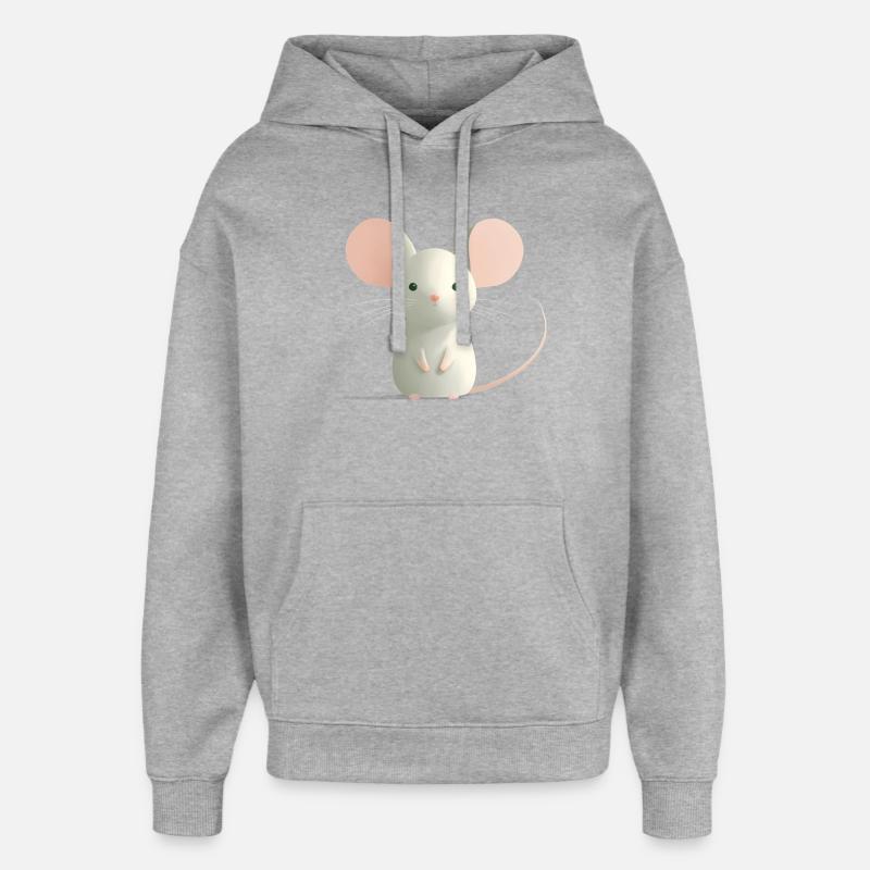 souris - Sweat à capuche unisexe Stanley/Stella Oversized - gris chiné