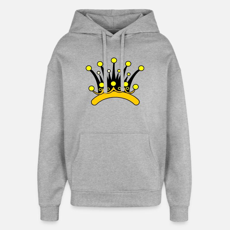 Couronne partie dorée - Sweat à capuche unisexe Stanley/Stella Oversized - gris chiné