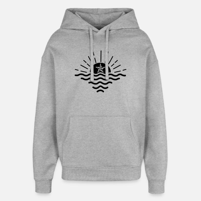 Étoile du coucher du soleil - Sweat à capuche unisexe Stanley/Stella Oversized - gris chiné