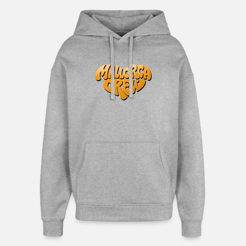 Mallorca Crew Bubble Logo - Oversized Unisex Hoodie by Stanley/Stella - heather grey