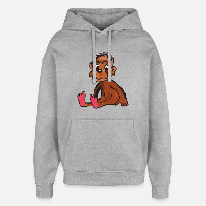 singe singe - Sweat à capuche unisexe Stanley/Stella Oversized - gris chiné