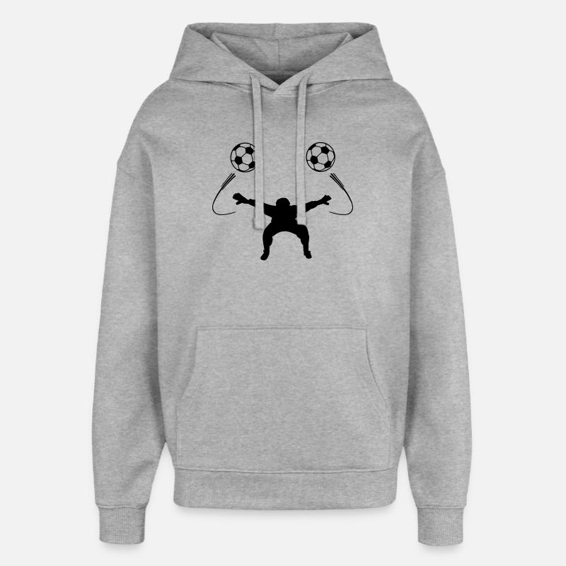 Torwart oder Torwartschattenfigur - Oversized Unisex Hoodie von Stanley/Stella - Grau meliert