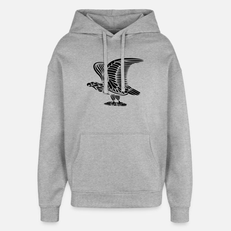 Aigle aux ailes - Sweat à capuche unisexe Stanley/Stella Oversized - gris chiné