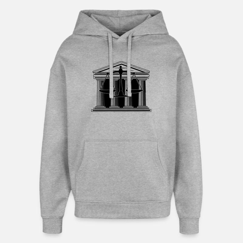 Cour avec balances - Sweat à capuche unisexe Stanley/Stella Oversized - gris chiné