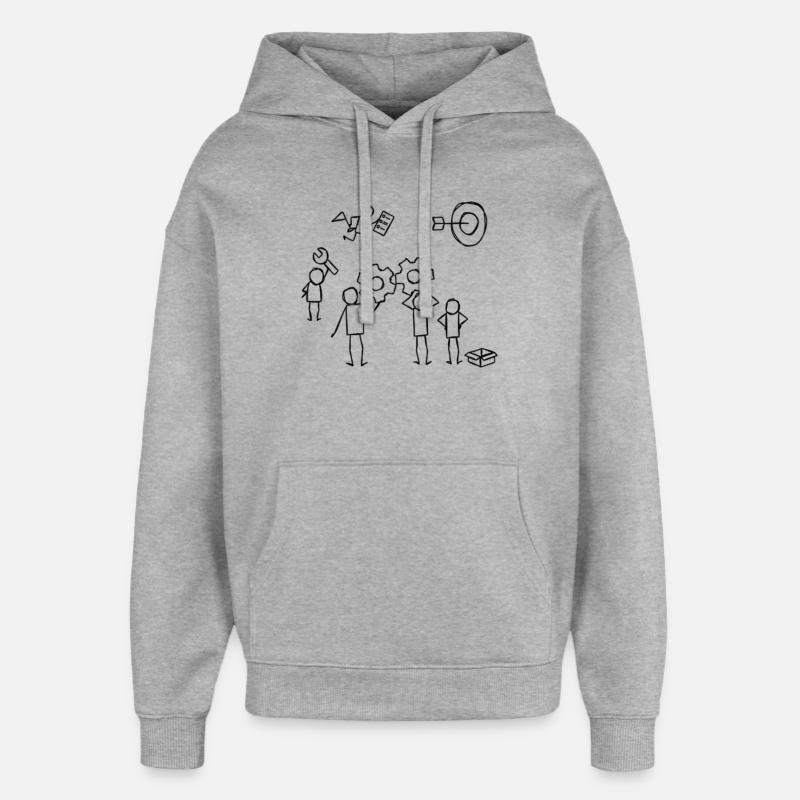 Travail d’Équipe - Sweat à capuche unisexe Stanley/Stella Oversized - gris chiné