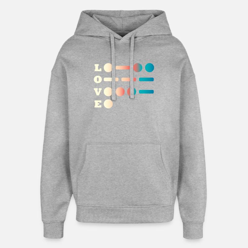 Aimer le code Morse - Sweat à capuche unisexe Stanley/Stella Oversized - gris chiné