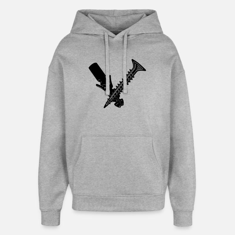 Visser et bouchon - Sweat à capuche unisexe Stanley/Stella Oversized - gris chiné