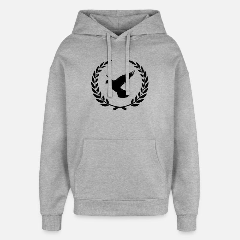 Pigeon voyageur en couronne de laurier - Sweat à capuche unisexe Stanley/Stella Oversized - gris chiné