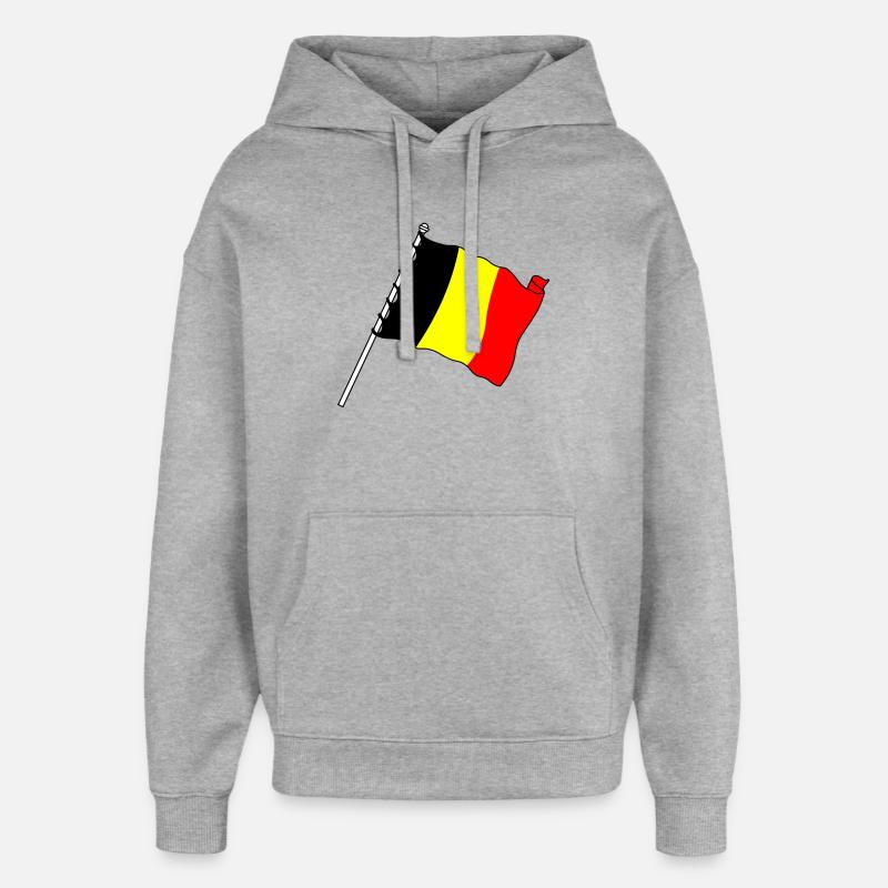 Drapeau Belgique Drapeaux - Sweat à capuche unisexe Stanley/Stella Oversized - gris chiné