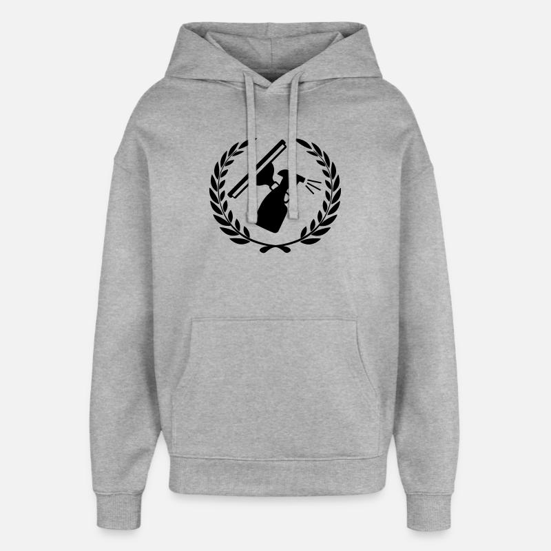 Logo lave-vitre avec couronne de laurier - Sweat à capuche unisexe Stanley/Stella Oversized - gris chiné