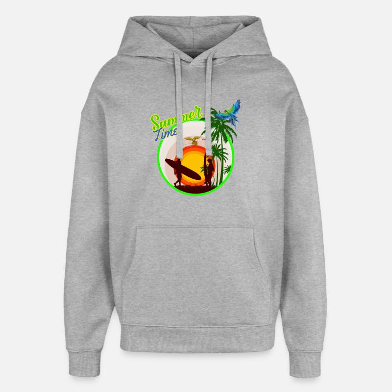 summer time - Oversized Unisex Hoodie by Stanley/Stella - heather grey