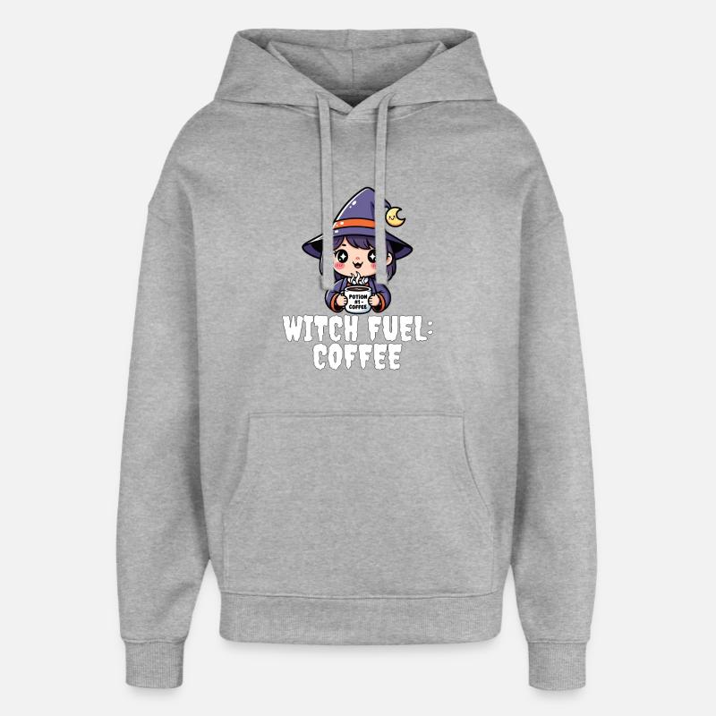 WITCH FUEL COFFEE - WITCH HALLOWEEN - Sweat à capuche unisexe Stanley/Stella Oversized - gris chiné