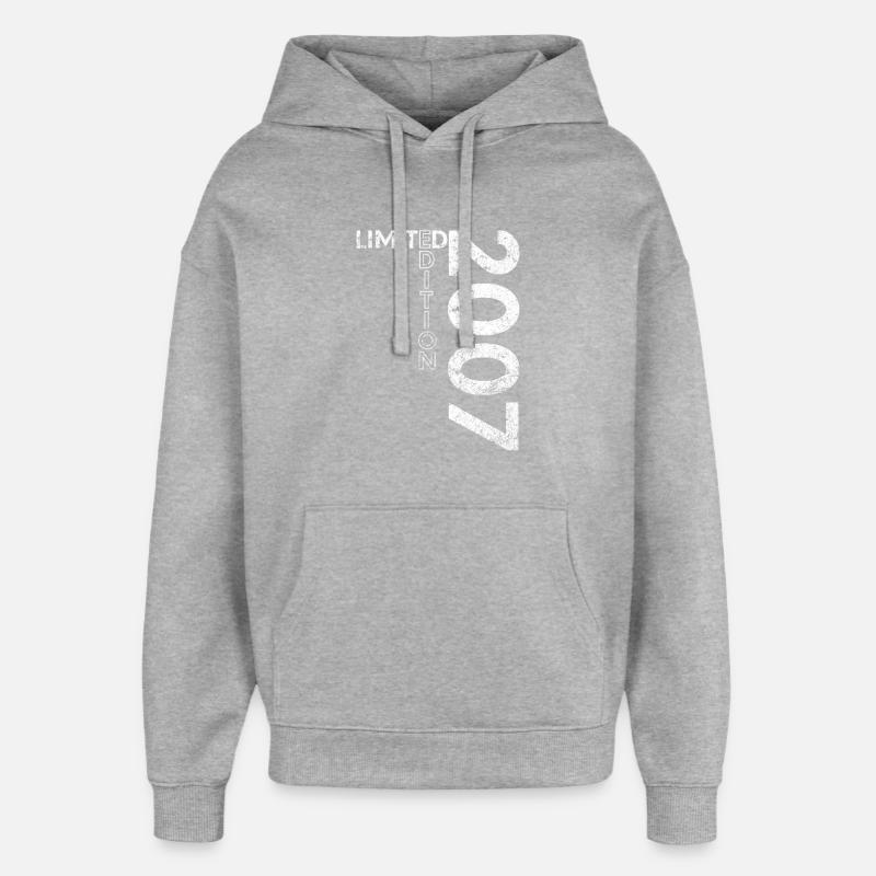 Édition Limitée 2007 18ème Cadeau d’Anniversaire - Sweat à capuche unisexe Stanley/Stella Oversized - gris chiné