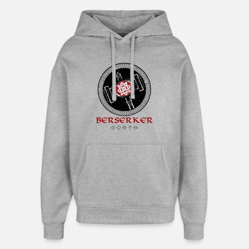 Ours Berserker – Guerrier viking de Valhalla - Sweat à capuche unisexe Stanley/Stella Oversized - gris chiné