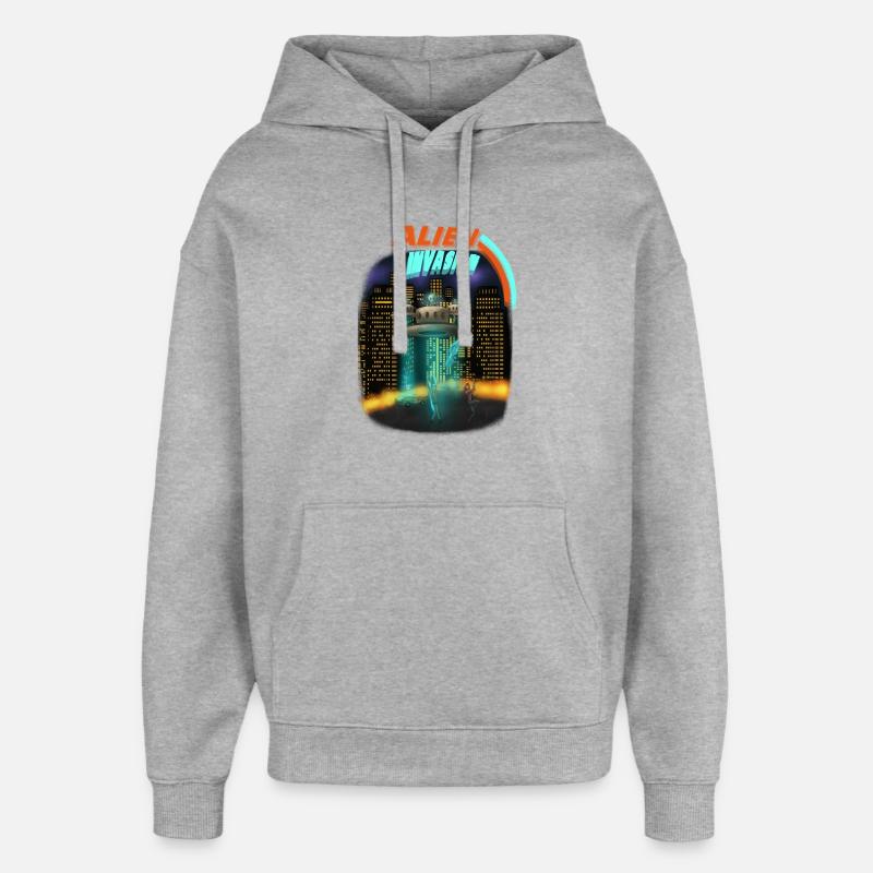 Chemise spatiale de l’Invasion extraterrestre - Sweat à capuche unisexe Stanley/Stella Oversized - gris chiné