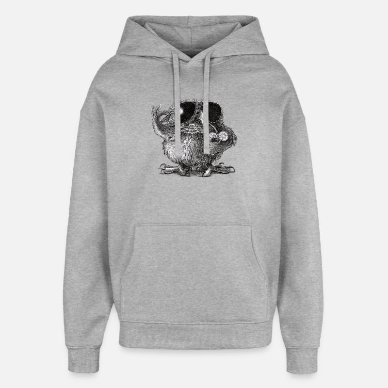 Chouette cool - Sweat à capuche unisexe Stanley/Stella Oversized - gris chiné