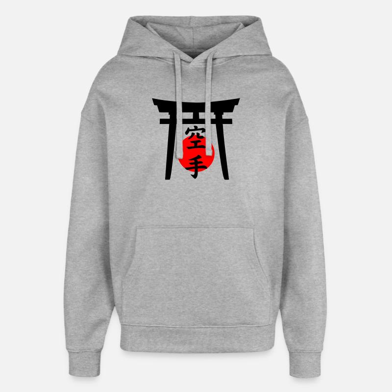 Lettrage de karaté - Sweat à capuche unisexe Stanley/Stella Oversized - gris chiné