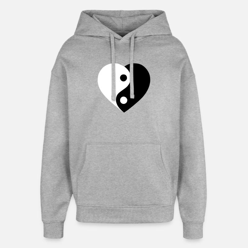 Yin et Yang Love Version :) - Sweat à capuche unisexe Stanley/Stella Oversized - gris chiné