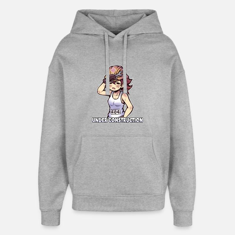 Under Construction - 404 - Oversized Unisex Hoodie von Stanley/Stella - Grau meliert