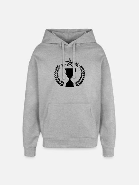 Laurel wreath with above three stars - Oversized Unisex Hoodie by Stanley/Stella - heather grey