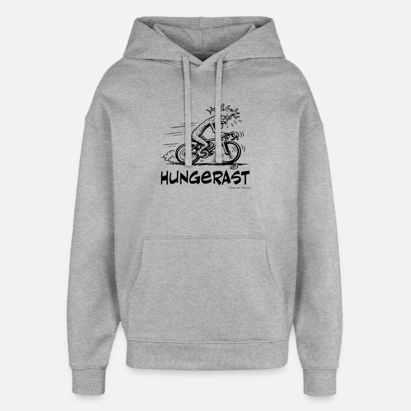 Les douleurs de la faim - Sweat à capuche unisexe Stanley/Stella Oversized - gris chiné