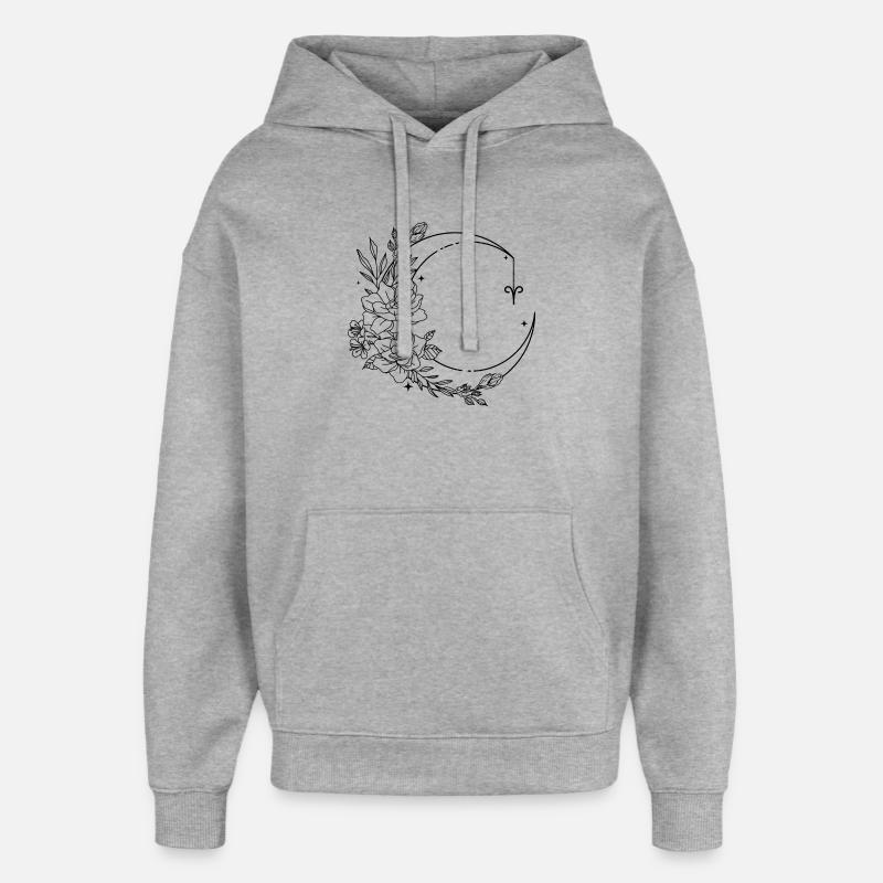 Astrologie Bélier - Sweat à capuche unisexe Stanley/Stella Oversized - gris chiné