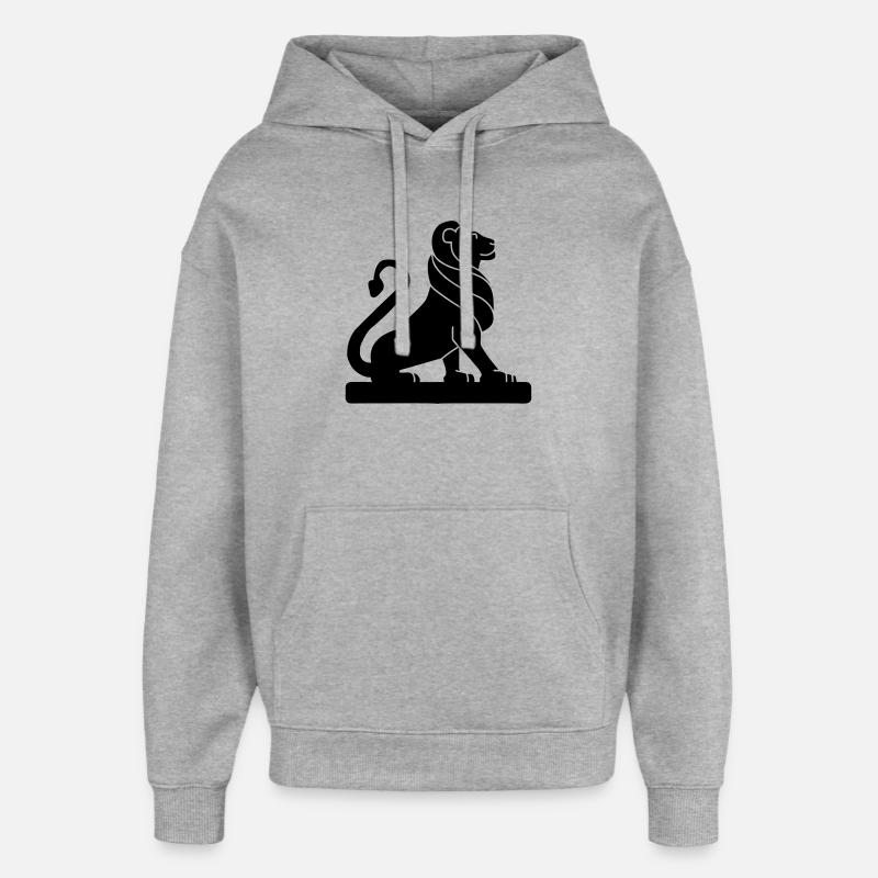 Figure d’ombre héraldique du lion - Sweat à capuche unisexe Stanley/Stella Oversized - gris chiné