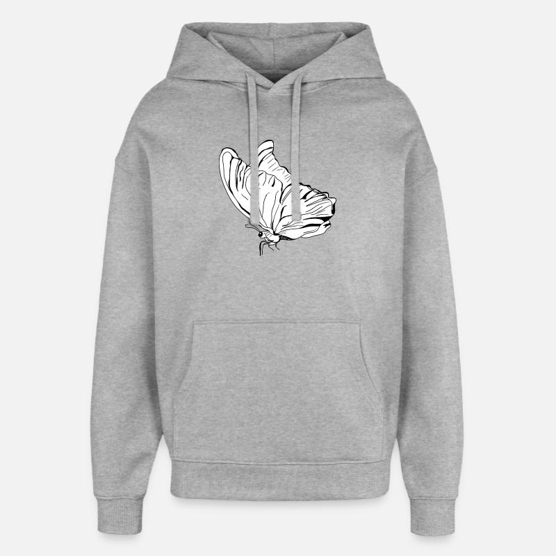 butterfly vecter - Oversized Unisex Hoodie by Stanley/Stella - heather grey