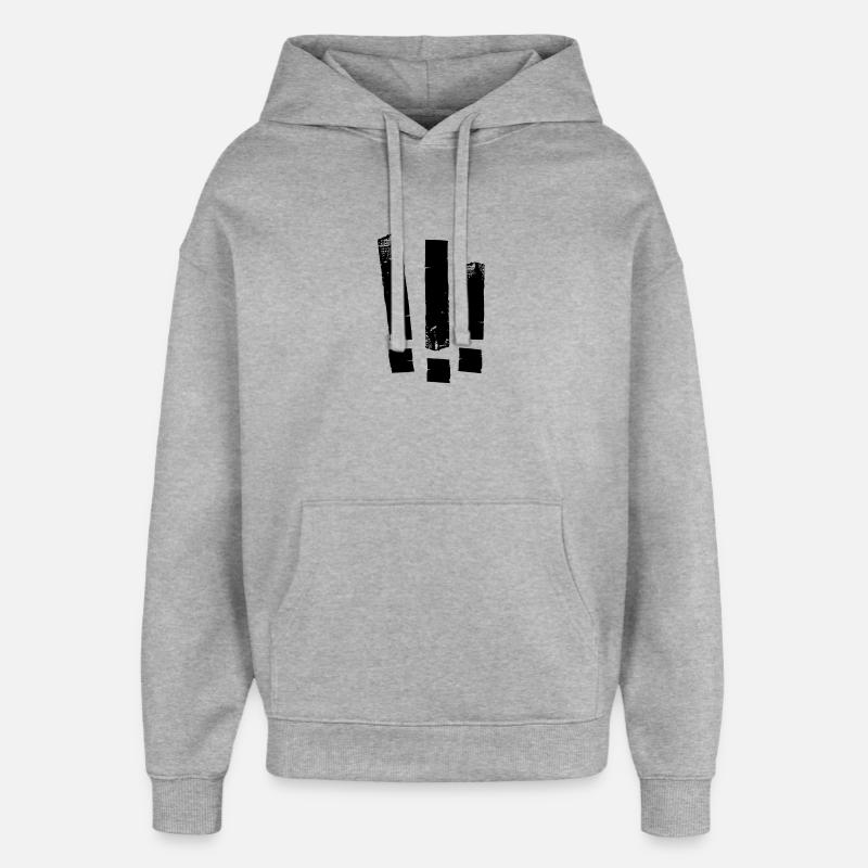 Three !!! - Oversized Unisex Hoodie by Stanley/Stella - heather grey