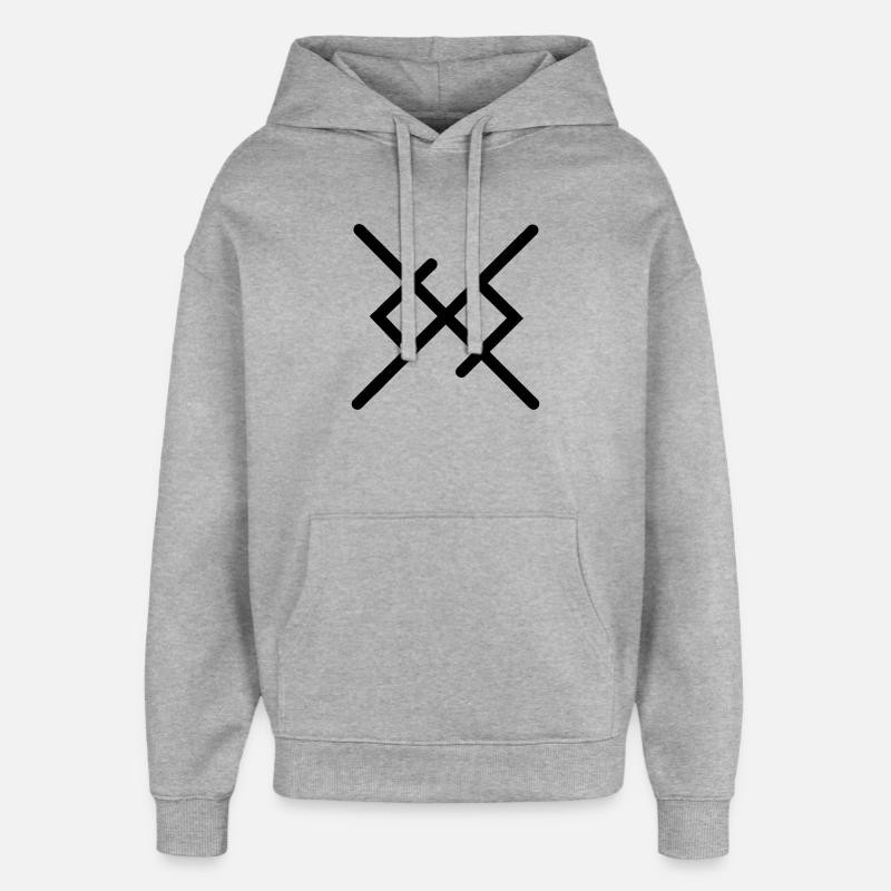 Ewige Liebe in Wikingerrunen - Oversized Unisex Hoodie von Stanley/Stella - Grau meliert