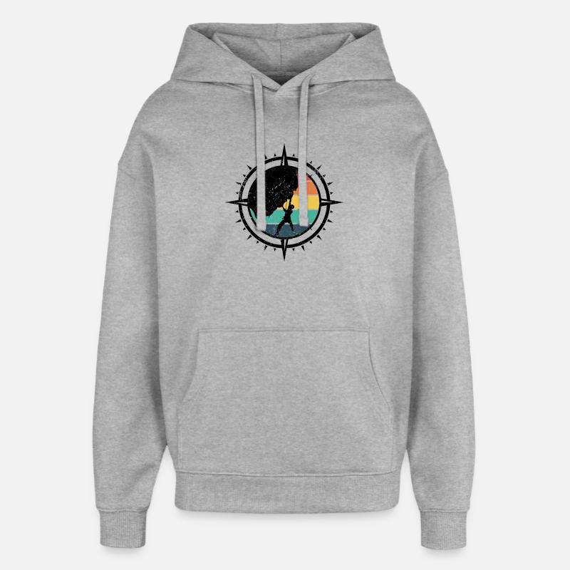 Disjoncteur de croissant arc-en-ciel - Sweat à capuche unisexe Stanley/Stella Oversized - gris chiné