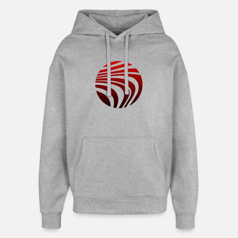 Psychedelic Pattern Red Black Gradient - Oversized Unisex Hoodie by Stanley/Stella - heather grey