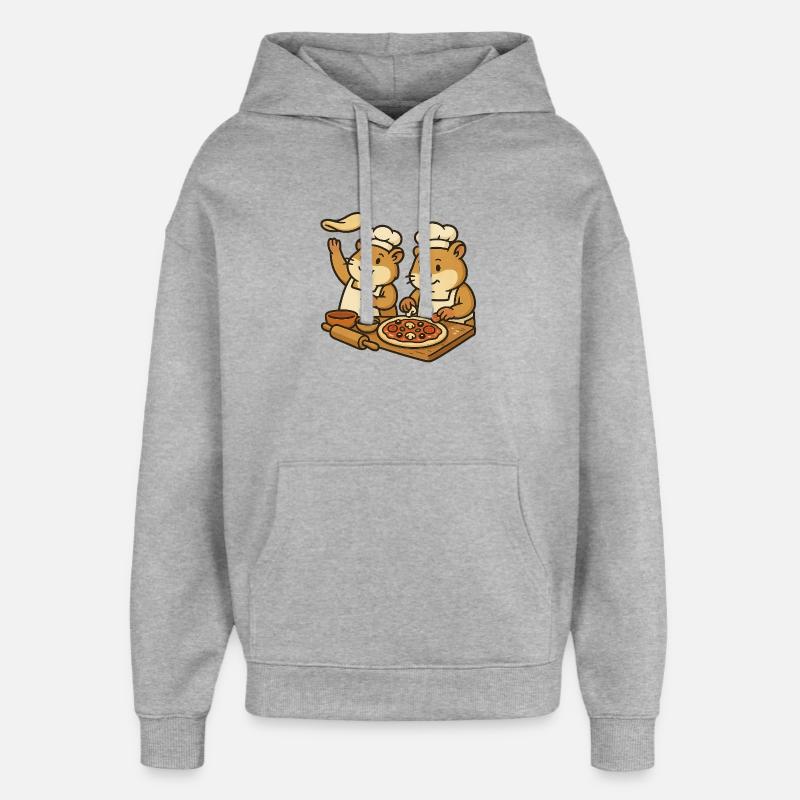 Cuisiniers hamsters - Sweat à capuche unisexe Stanley/Stella Oversized - gris chiné