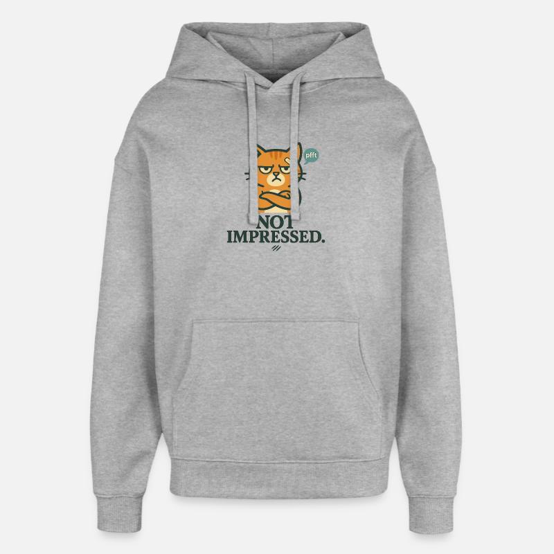 Not Impressed – Grumpy-Katze - Oversized Unisex Hoodie von Stanley/Stella - Grau meliert